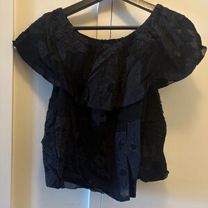 Wilfred Black Floral Ruffle Blouse